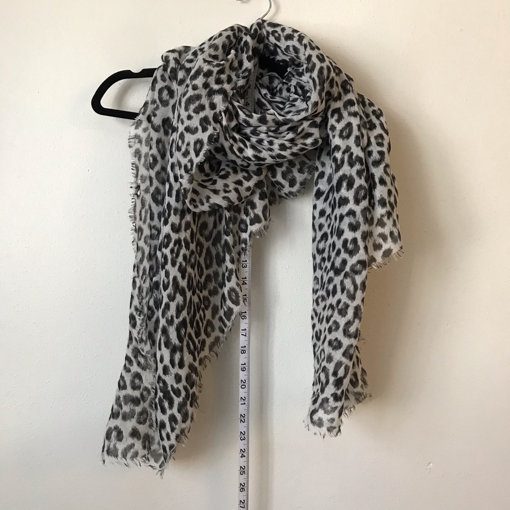Wide Leopard Print Scarf